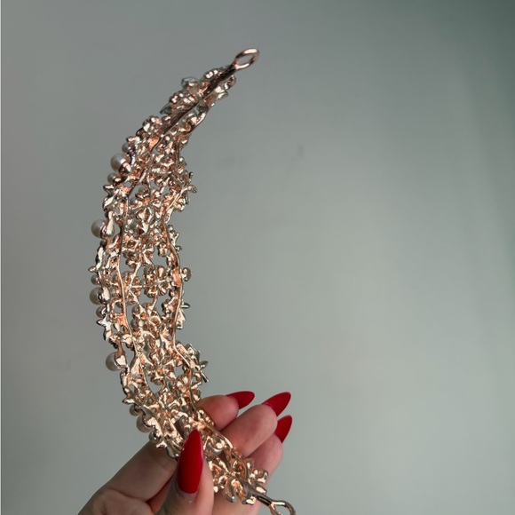 Elegant Pearl and Crystal Hair Accessory rosegold, new - Picture 6 of 12